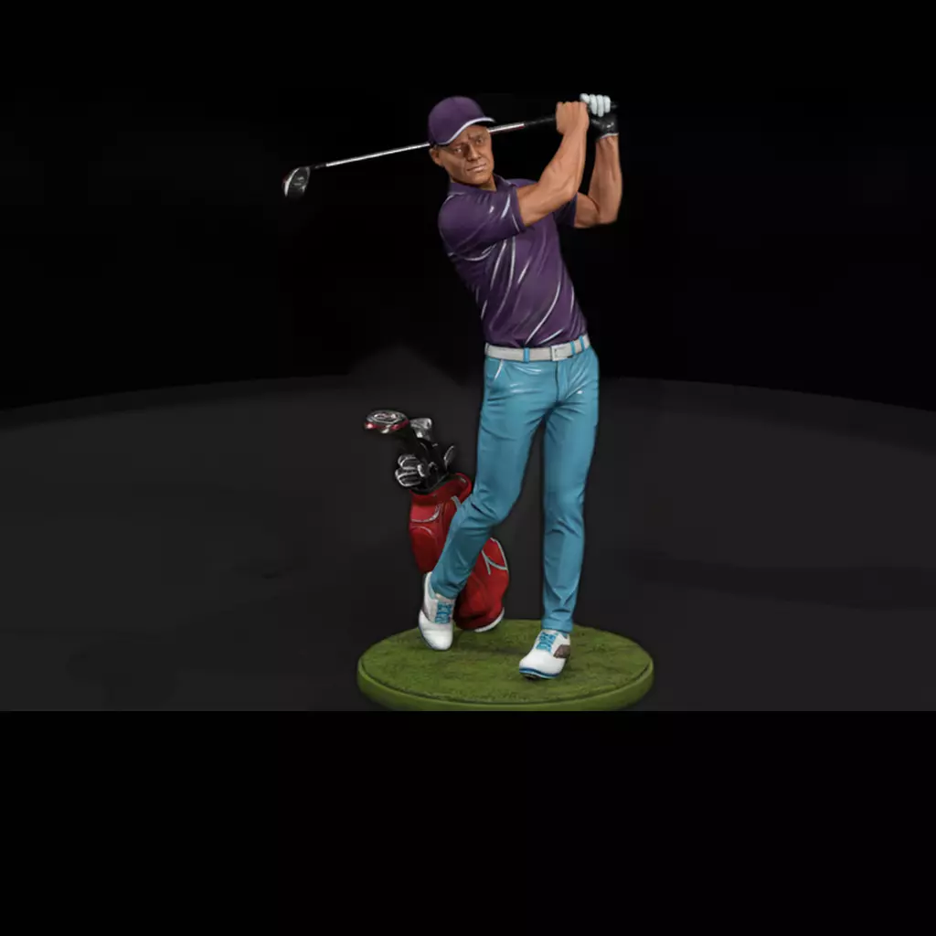 Golfer with Driver Male Modern Attire 3D print model
