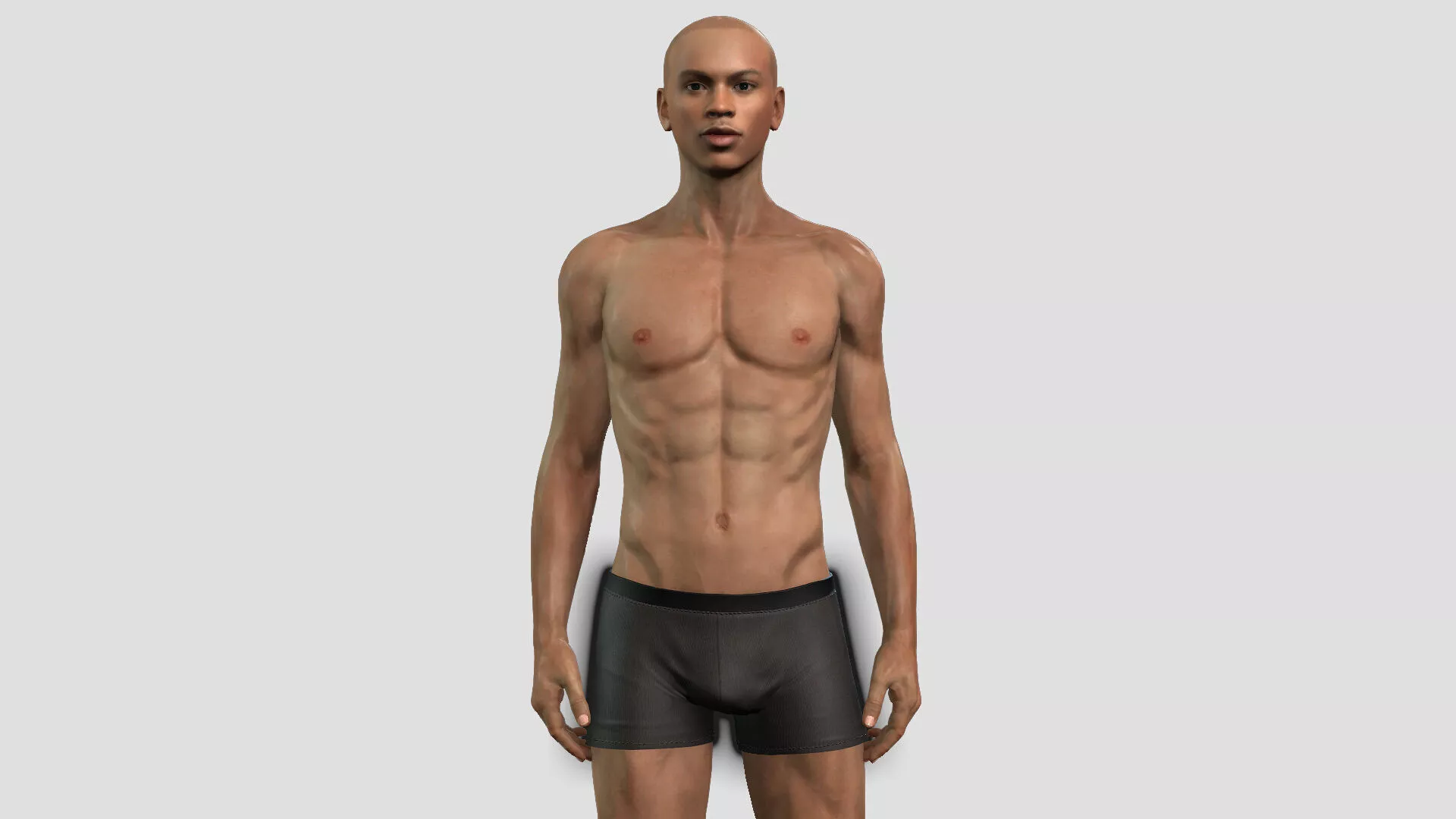 Black male 3D character model 3D model