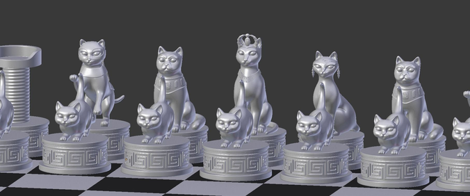 Chess Cats 3D print model