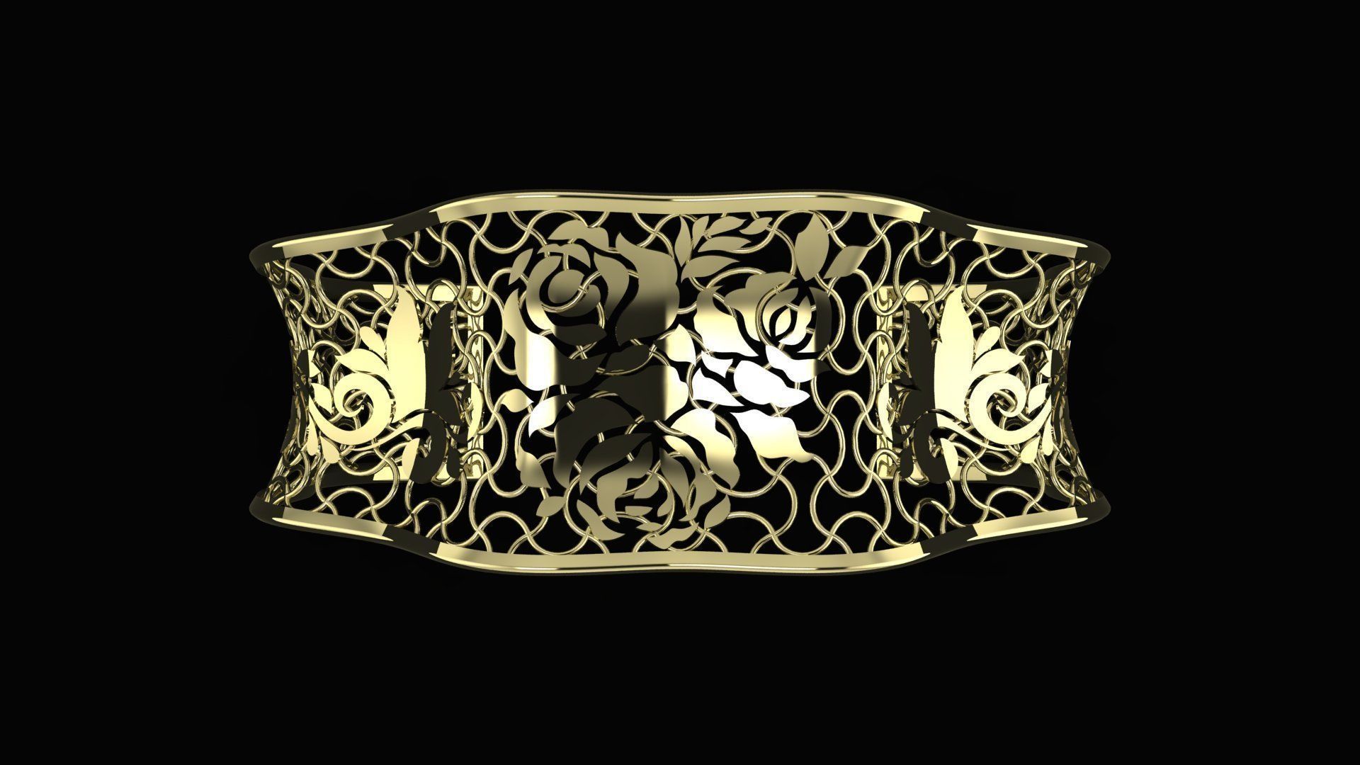 Gold bracelet 3D print model 3D print model_2