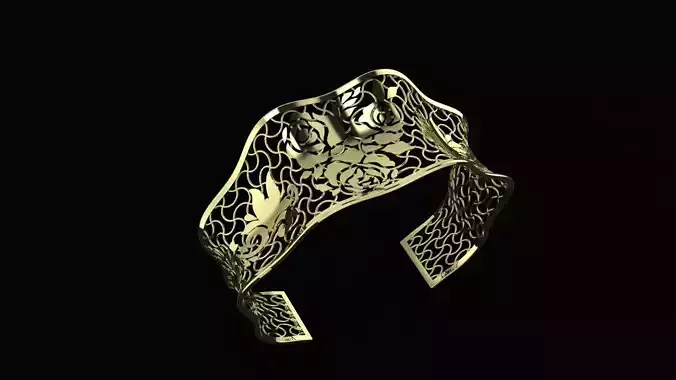 Gold bracelet 3D print model