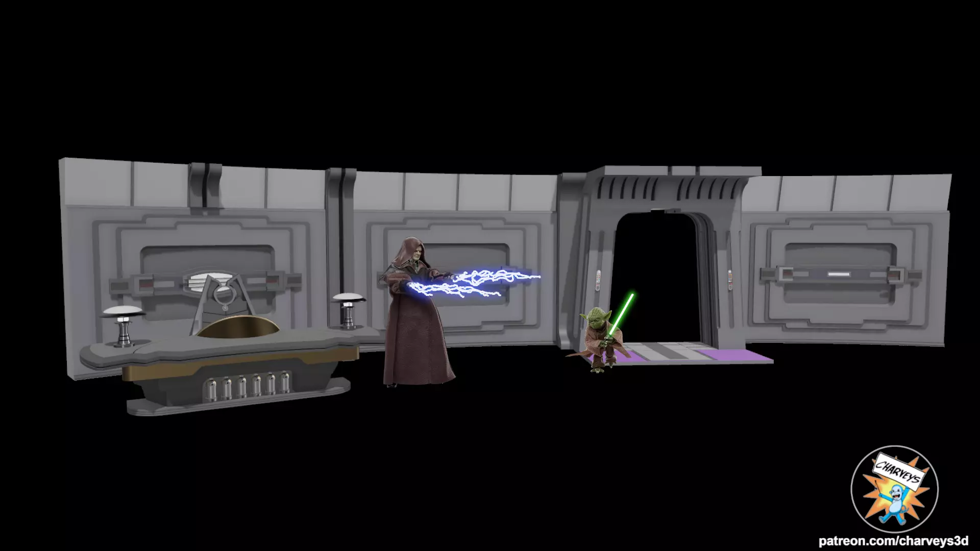 Star Wars Darth Sidious Office Diorama for 4 and 6 inch figures 3D print model
