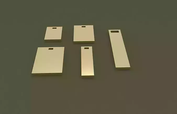 Rectangle Blank Pendants Pack 3D CAD Models