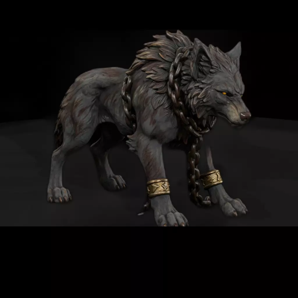 Fenrir Chained Wolf Miniature Mythology 3D print model