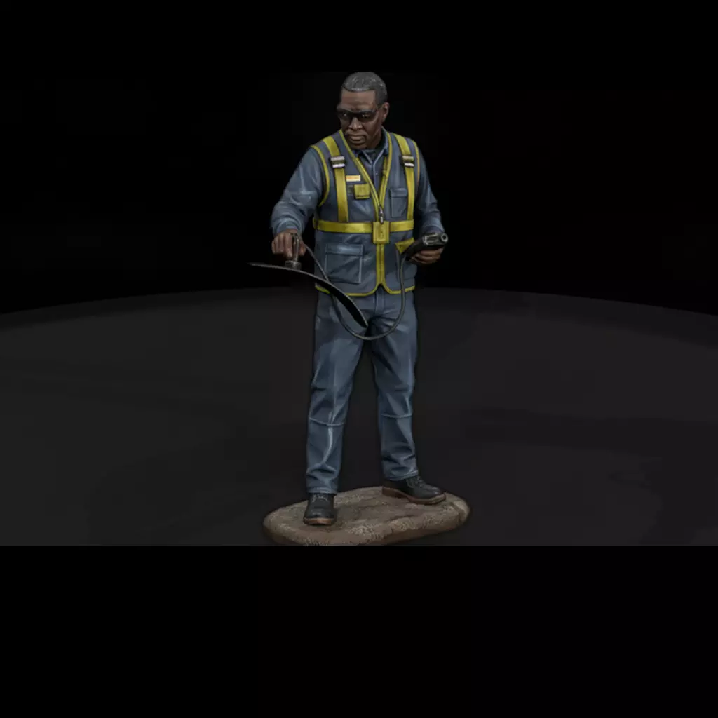 NDT Inspector Worker with Probe 3D print model
