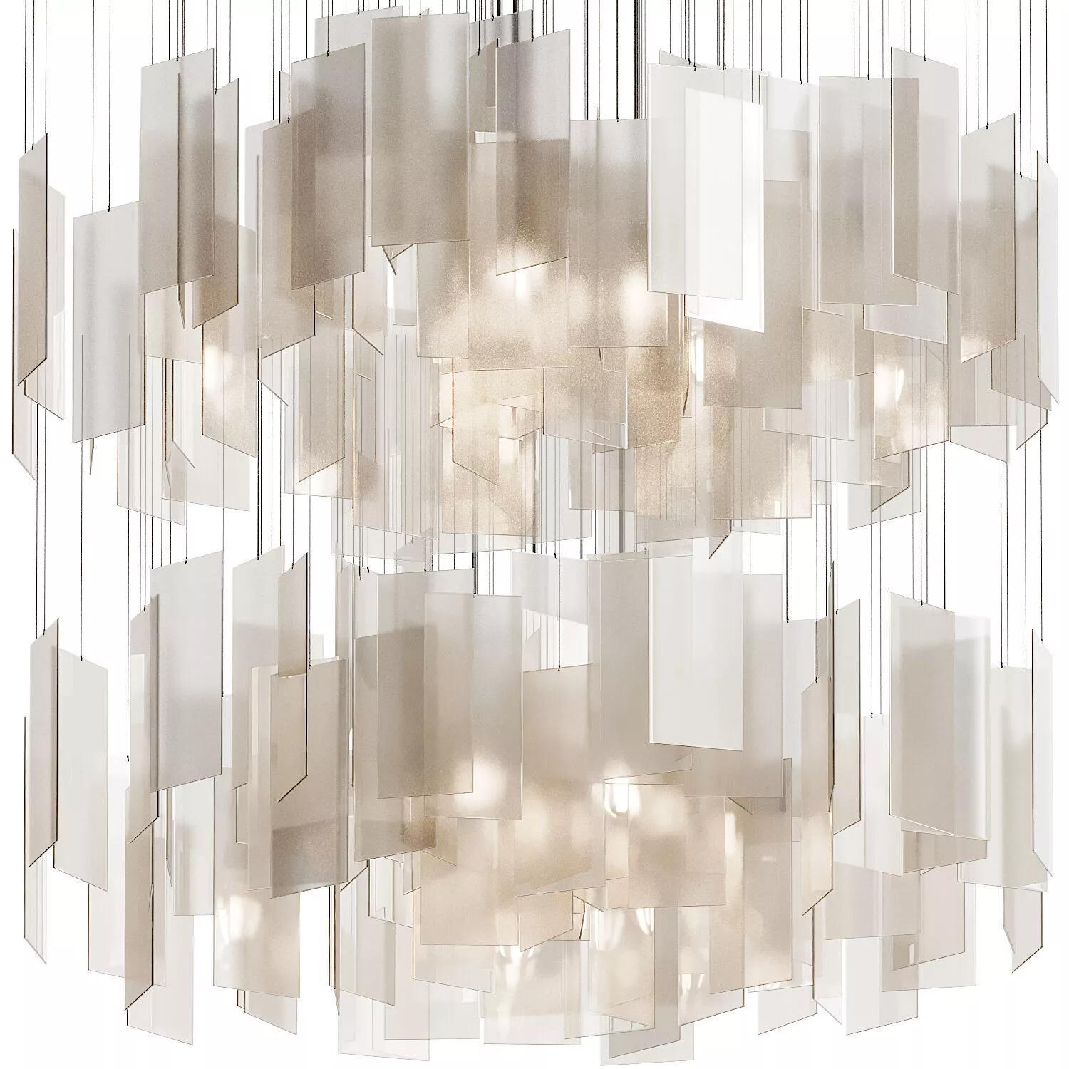 Round Propellor Cumulus White Chandelier 3D model