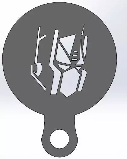 Coffee Stencil - Optimus Prime face Free 3D print model_0