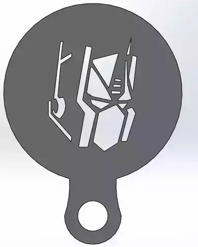 Coffee Stencil - Optimus Prime face Free 3D print model