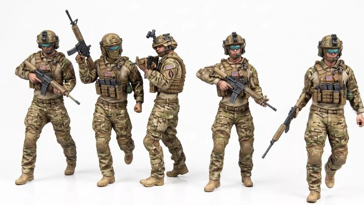 Pack 5 American Special Forces Special Ops Figures 3D print model