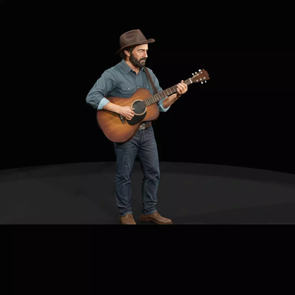 Bluegrass Band Acoustic Guitar 3D print model