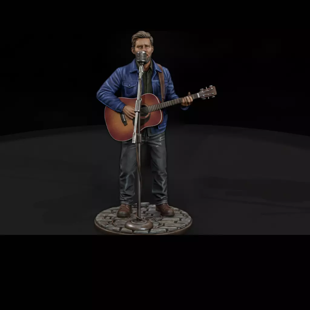 Solo Singer with Acoustic Guitar Microphone 3D print model