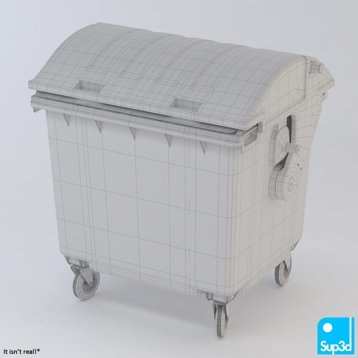 Wheeled-container 1100L 3D model_4