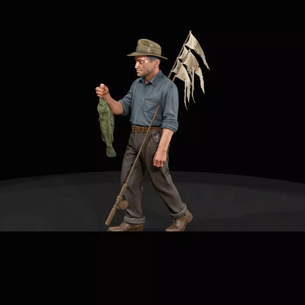 1930s Fisherman Standing Male Figure 2 3D print model
