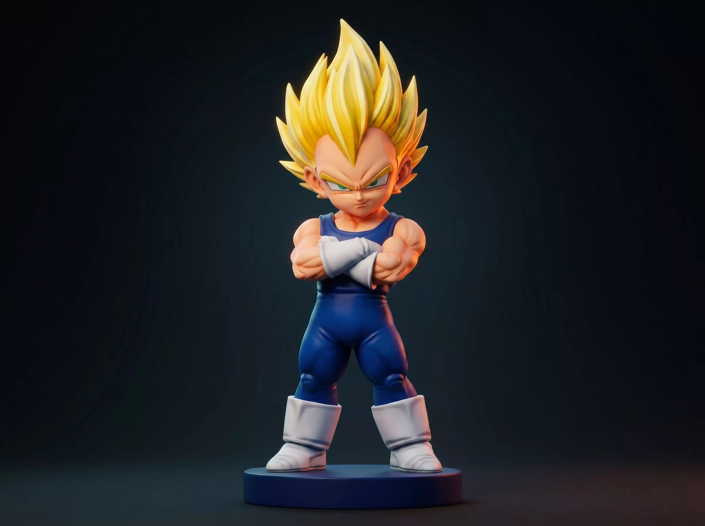 Super Saiyan Vegeta Chibi 3D Printable Figurine Anime 3D print model