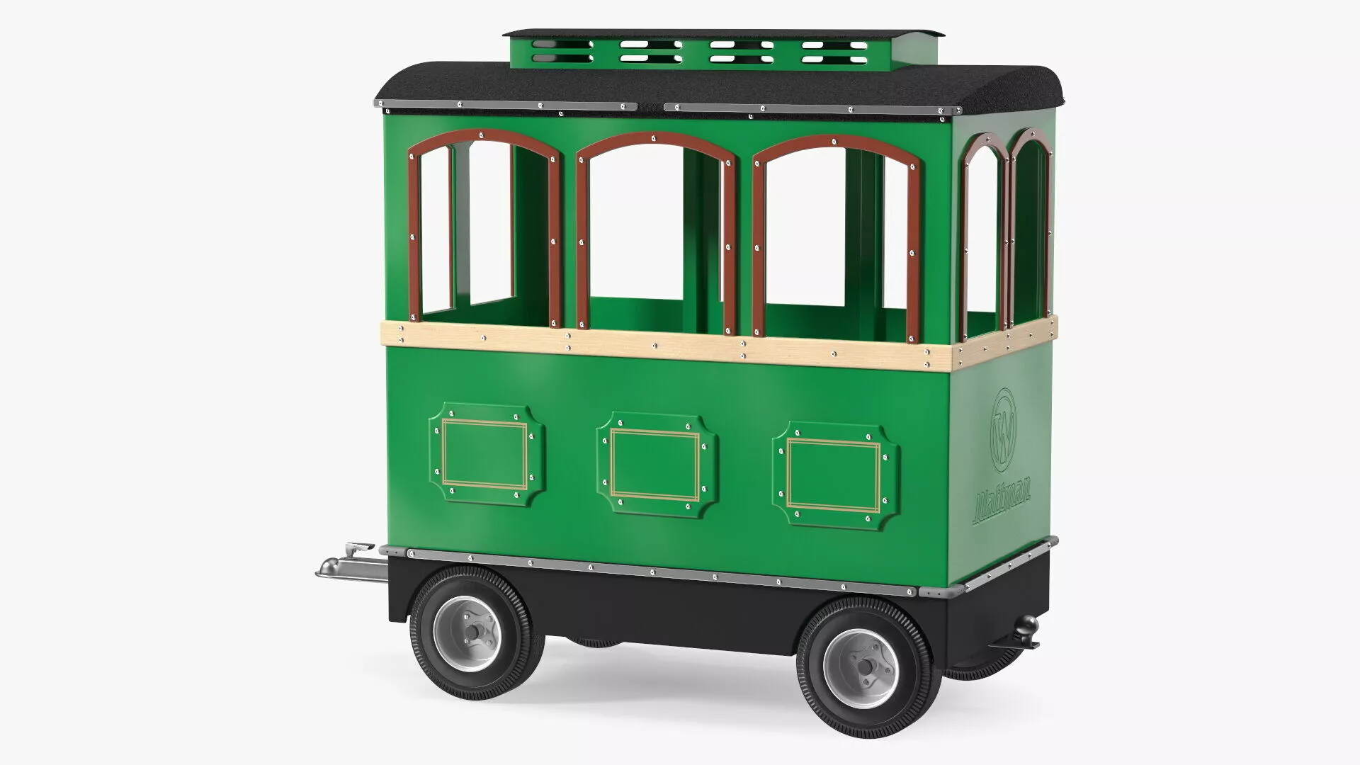 Green Railway Carriage Mini Express 3D model