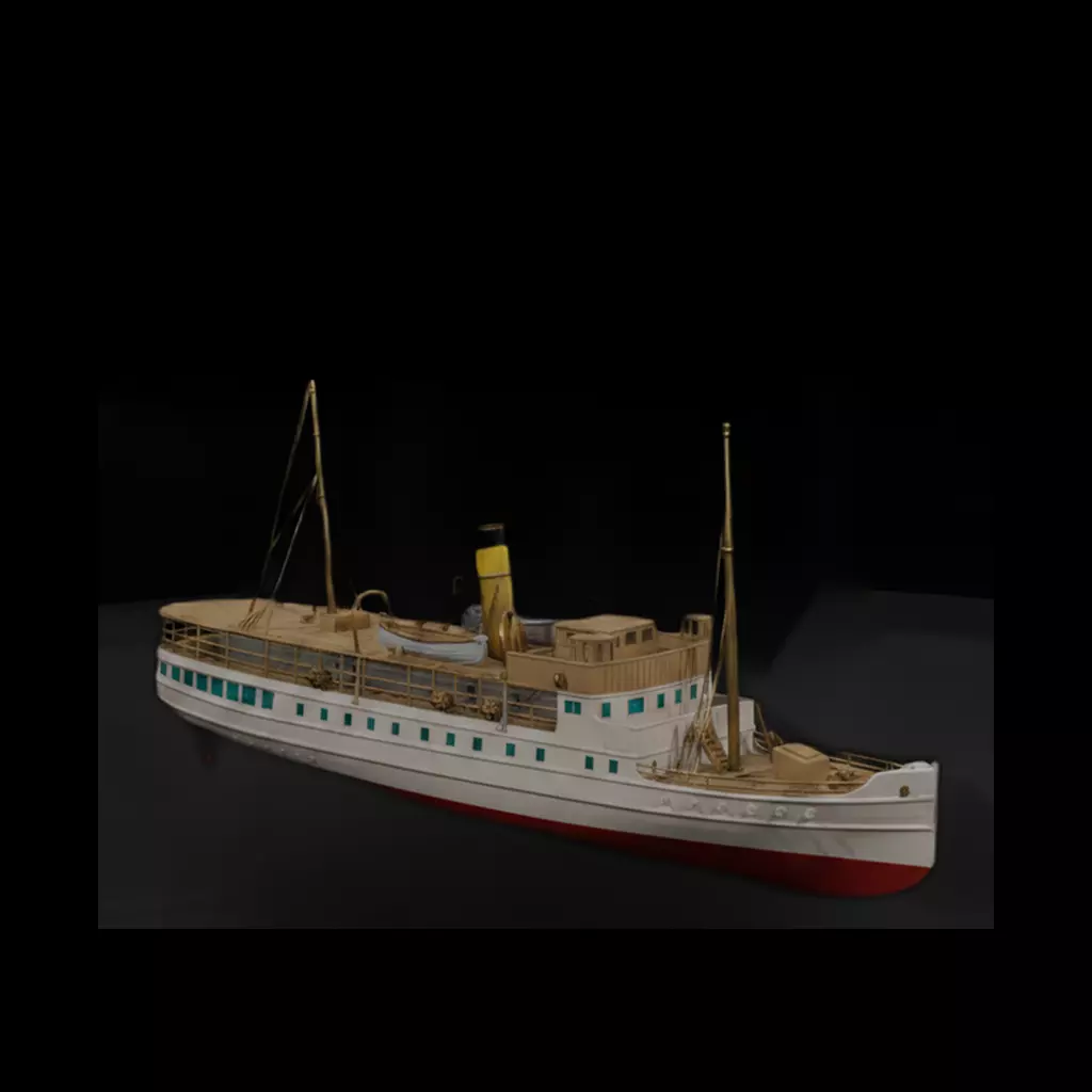 Unbranded Early 1900s Passenger Steamer River 3D print model