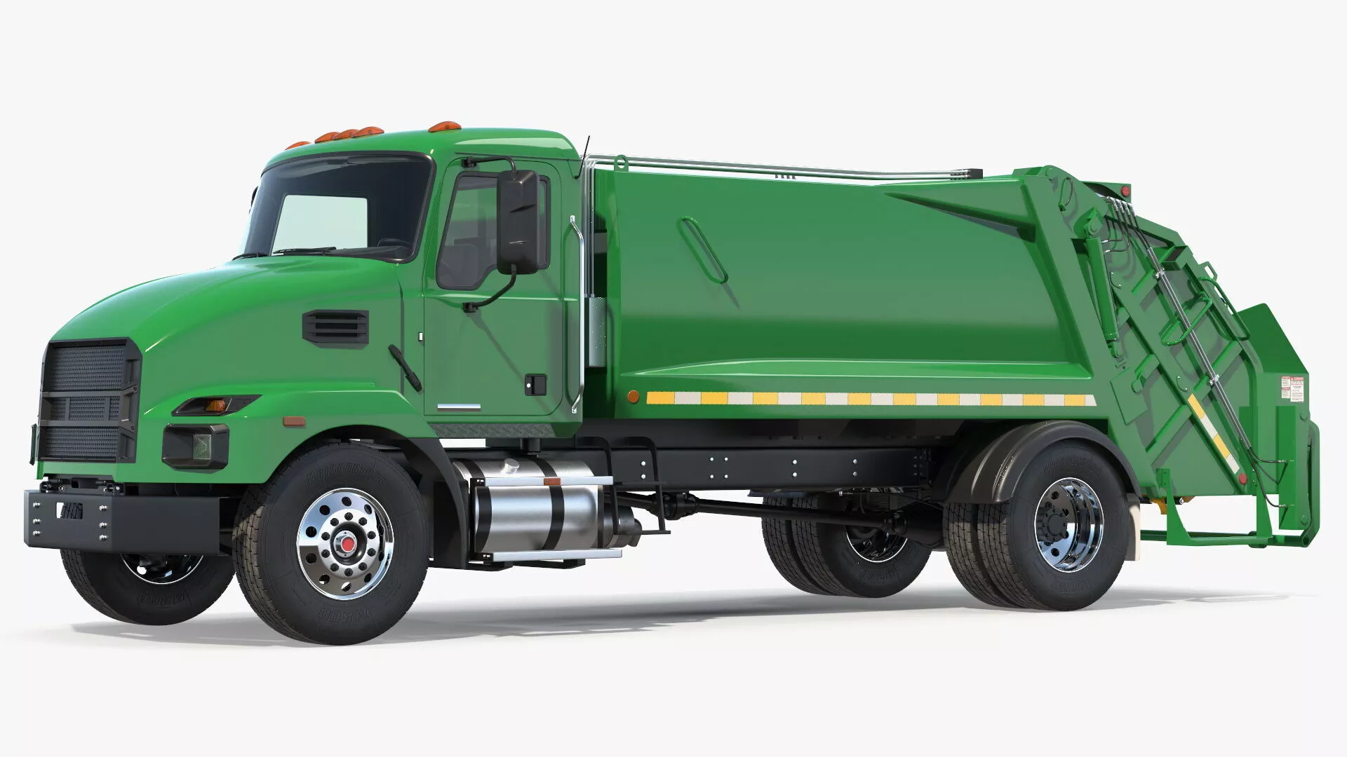 Medium-Duty Garbage Truck Rigged 3D model