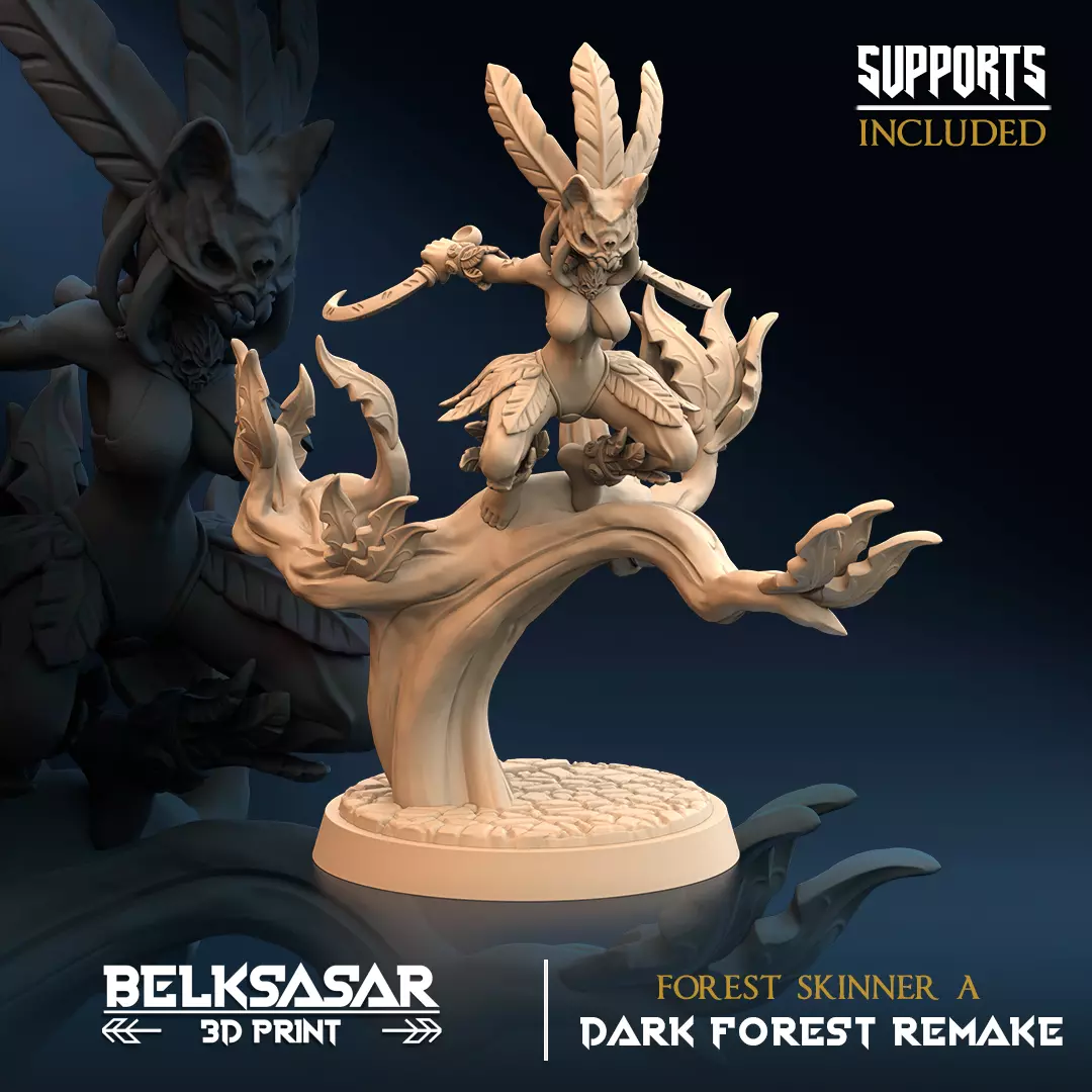 Tribal Huntress - Forest Skinner A 3D print model