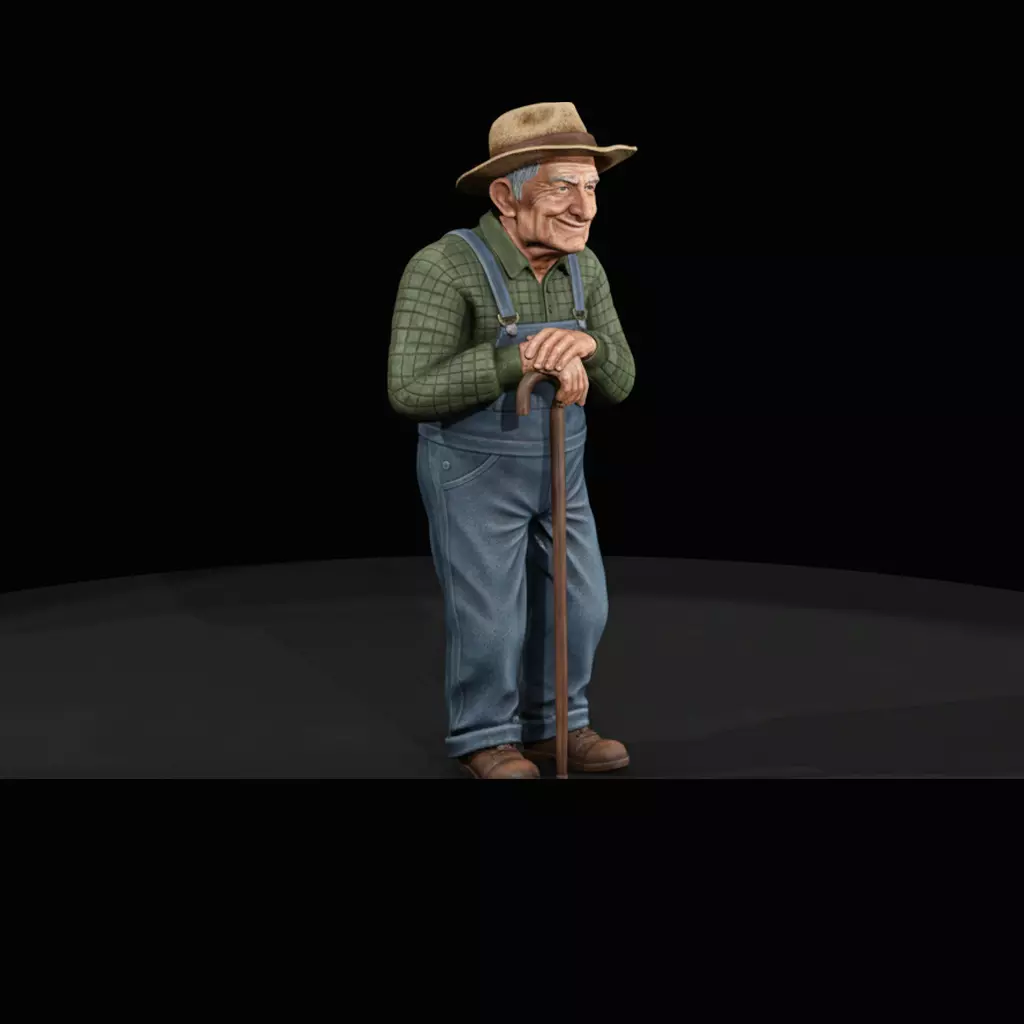 Elderly Farmer for Dioramas 3D print model