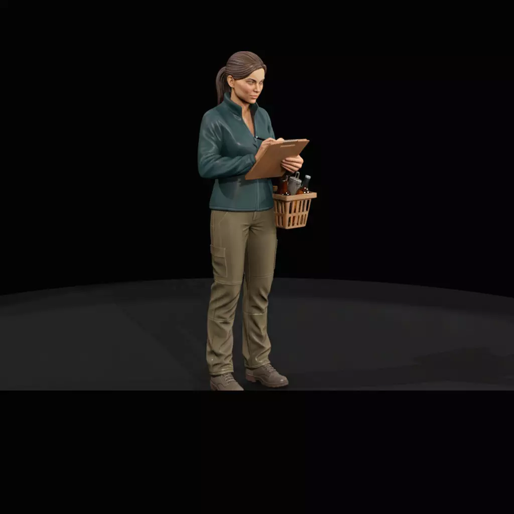 Black Friday Retail Worker with Clipboard 3D print model