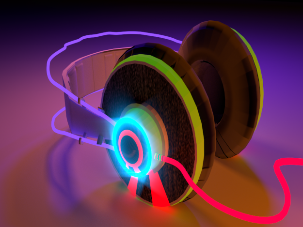 Stylized Head Phones 3D model_1