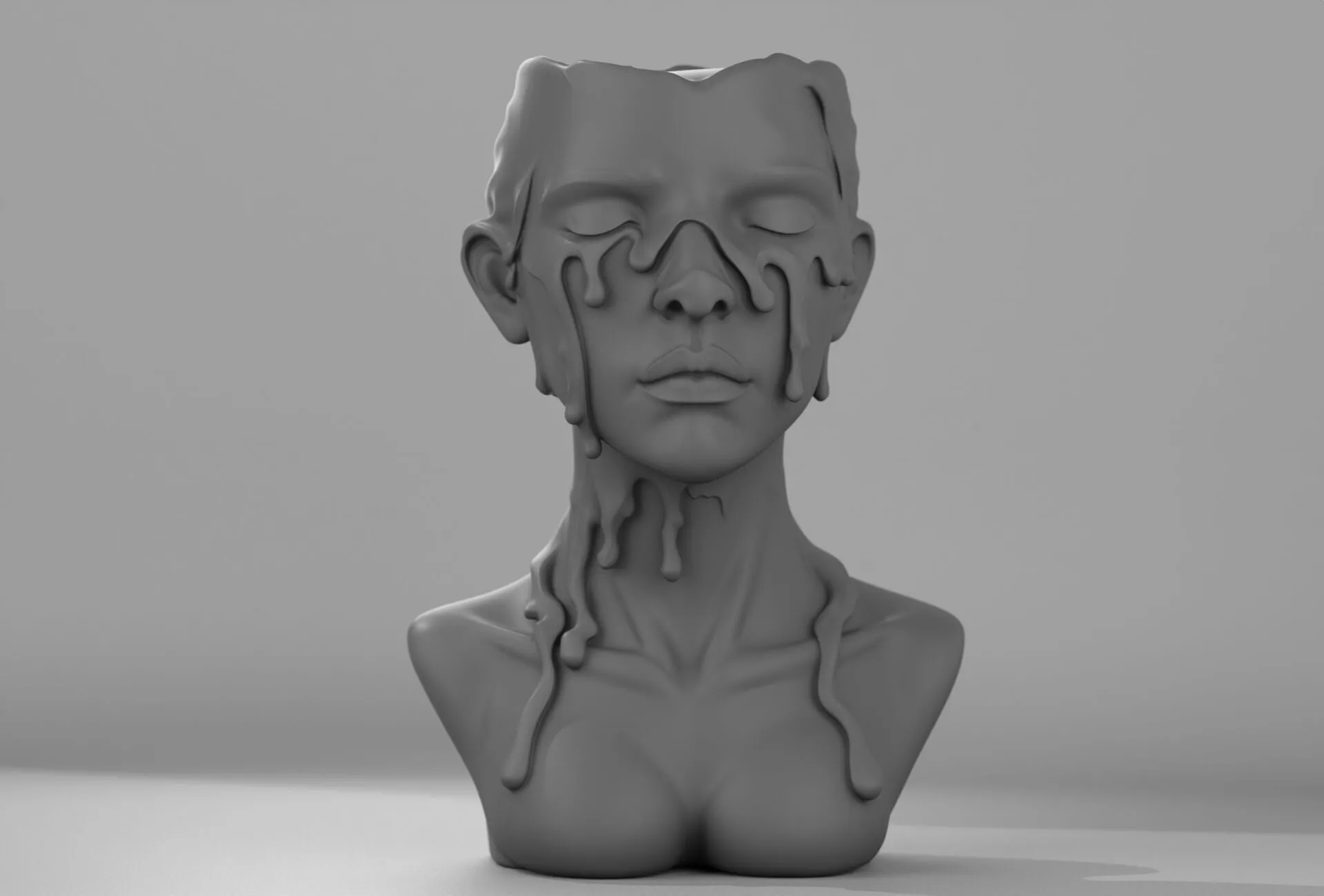 Sculpture of a Female Bust for Holding Candles 3D print model
