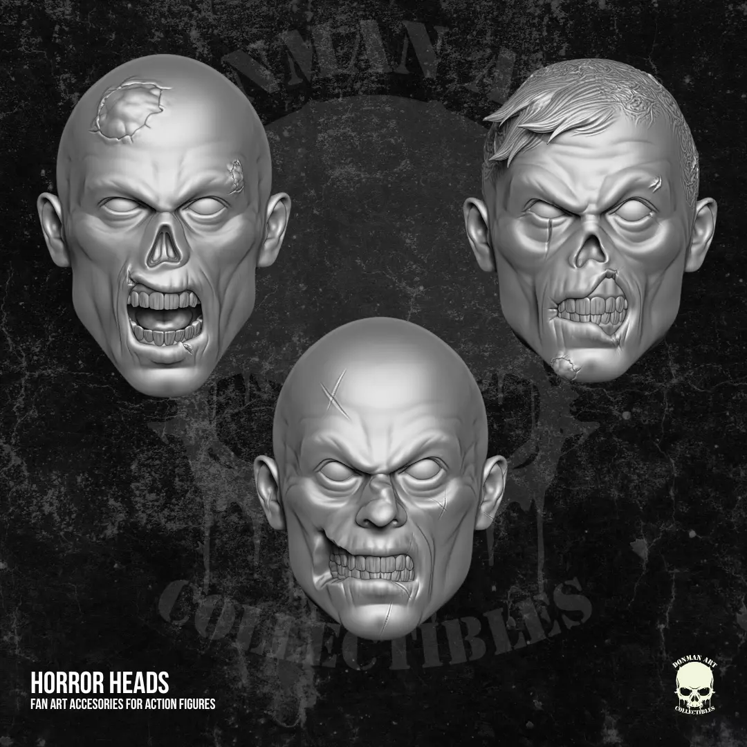 Horror Heads 3D Printable files for action figures 3D print model