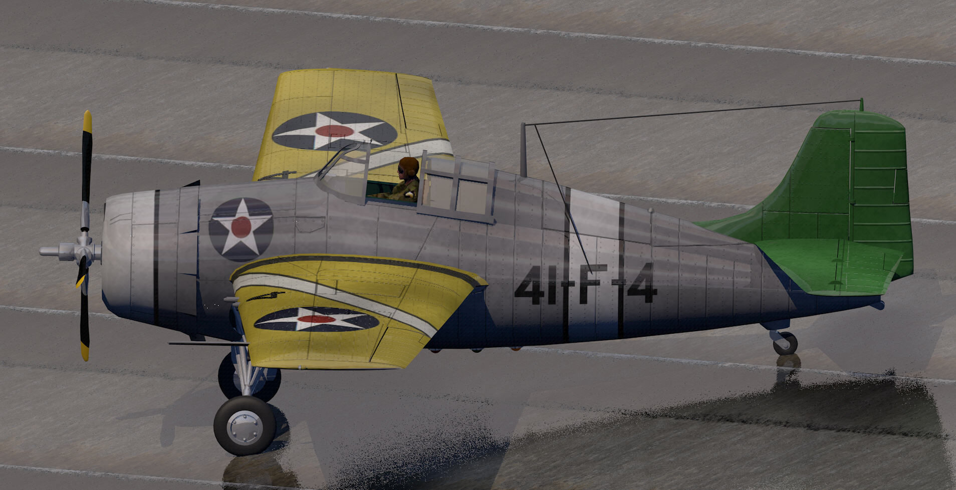 Grumman F4F-3 Wildcat 3D model_7