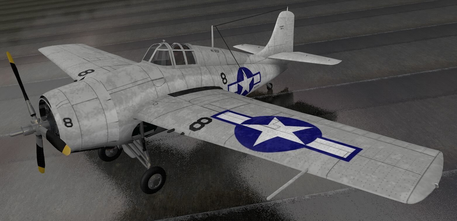 Grumman F4F-3 Wildcat 3D model_2
