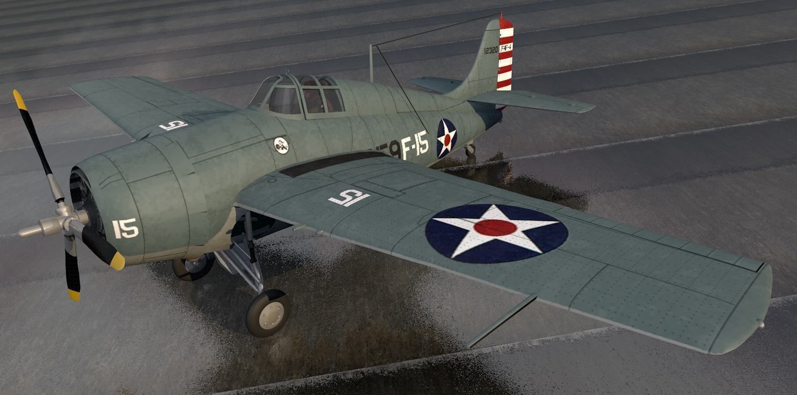 Grumman F4F-3 Wildcat 3D model_1