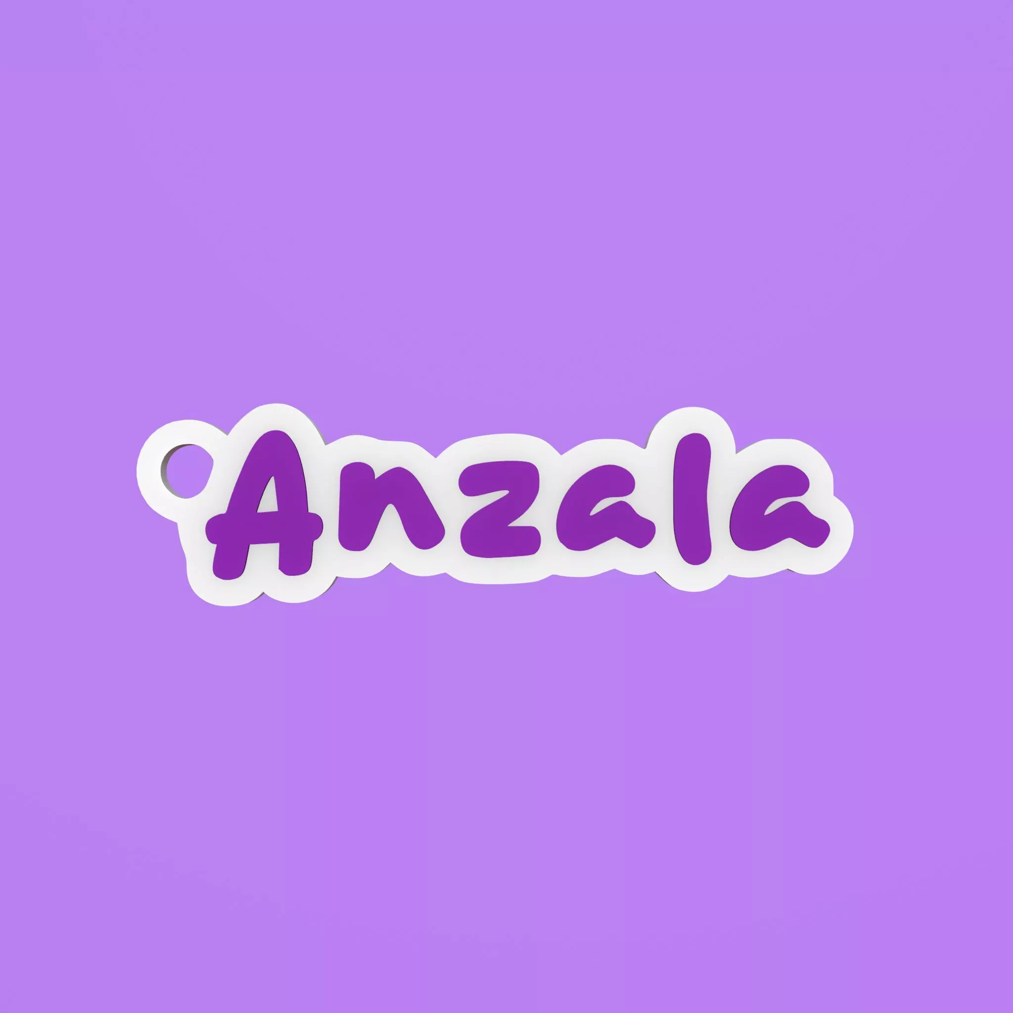 Anzala Custom Name Tag Keychain for 3D Printing 3D print model