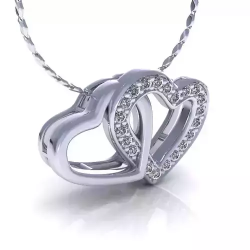 Twin Heart Pendant 3D print model