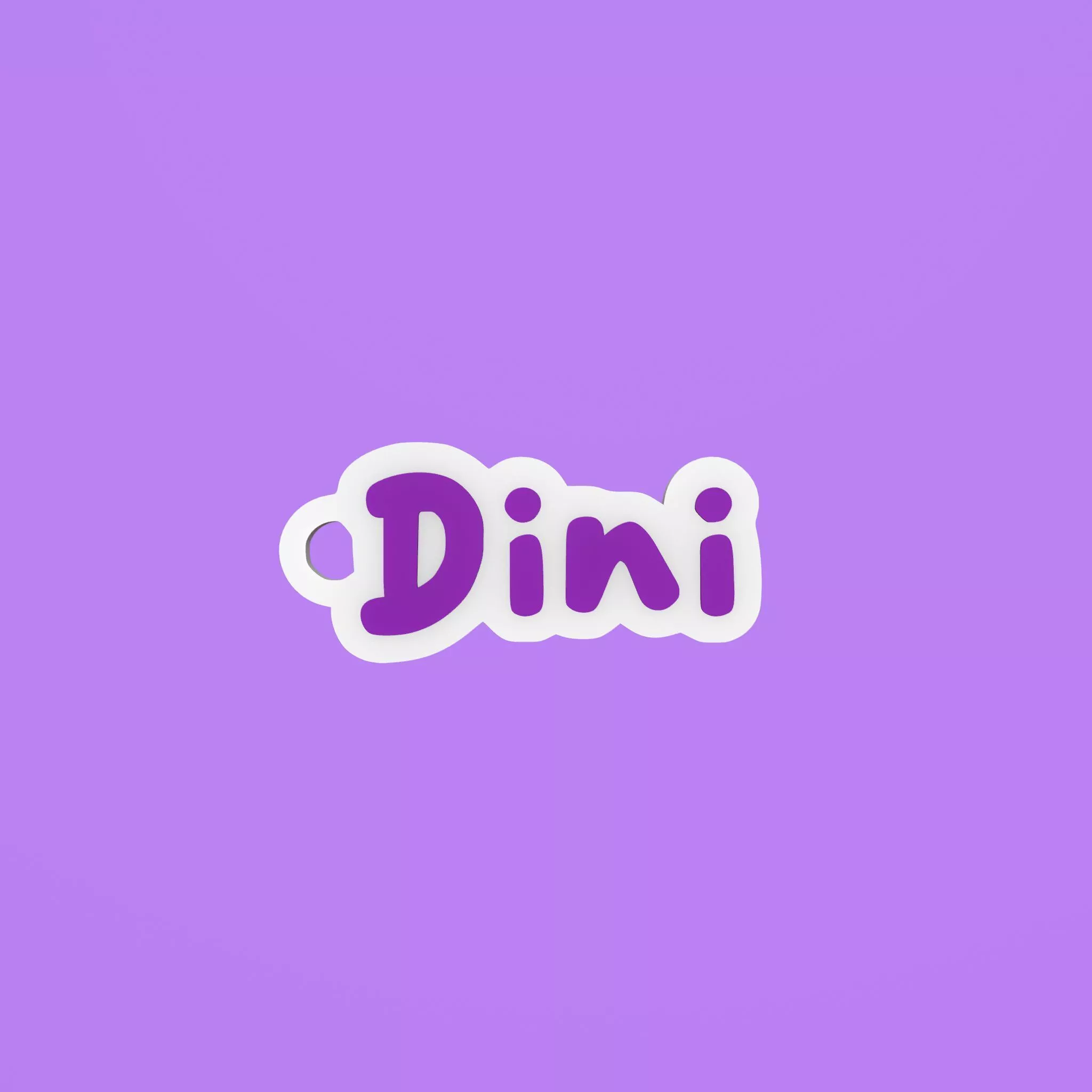 Dini Custom Name Tag Keychain for 3D Printing 3D print model