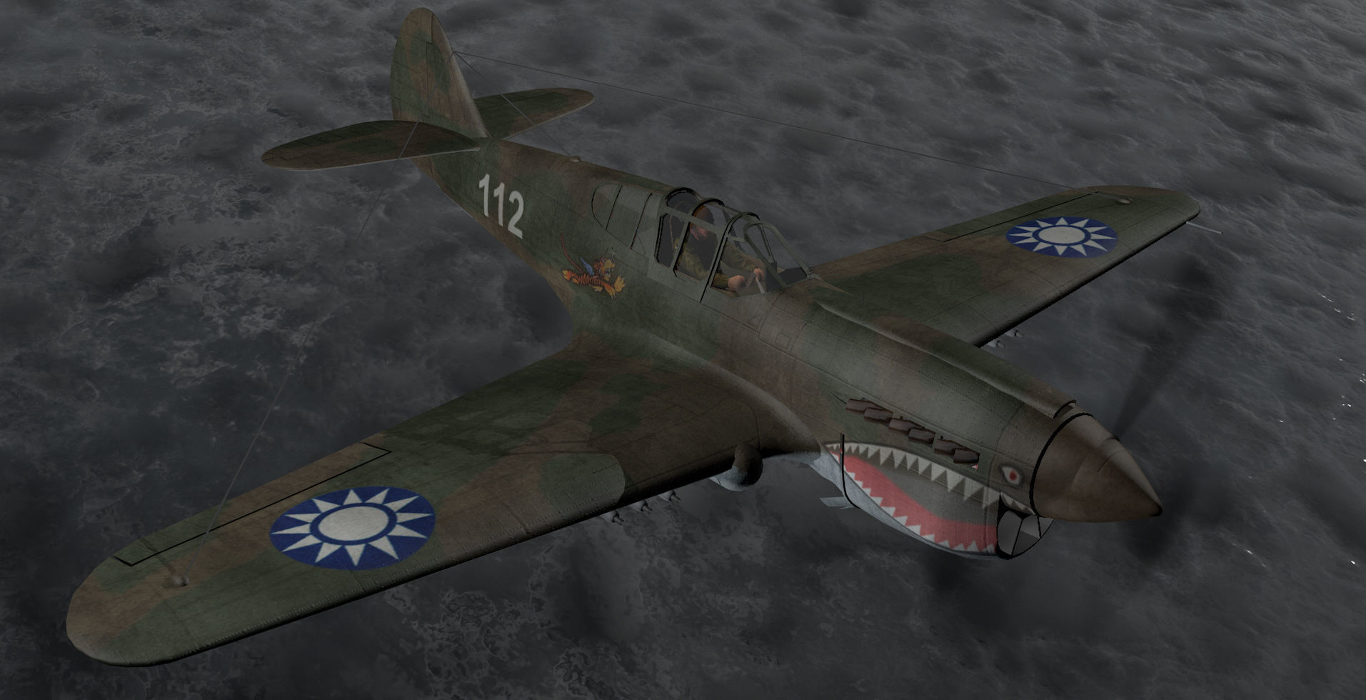Curtiss P-40E Warhawk 3D model_8