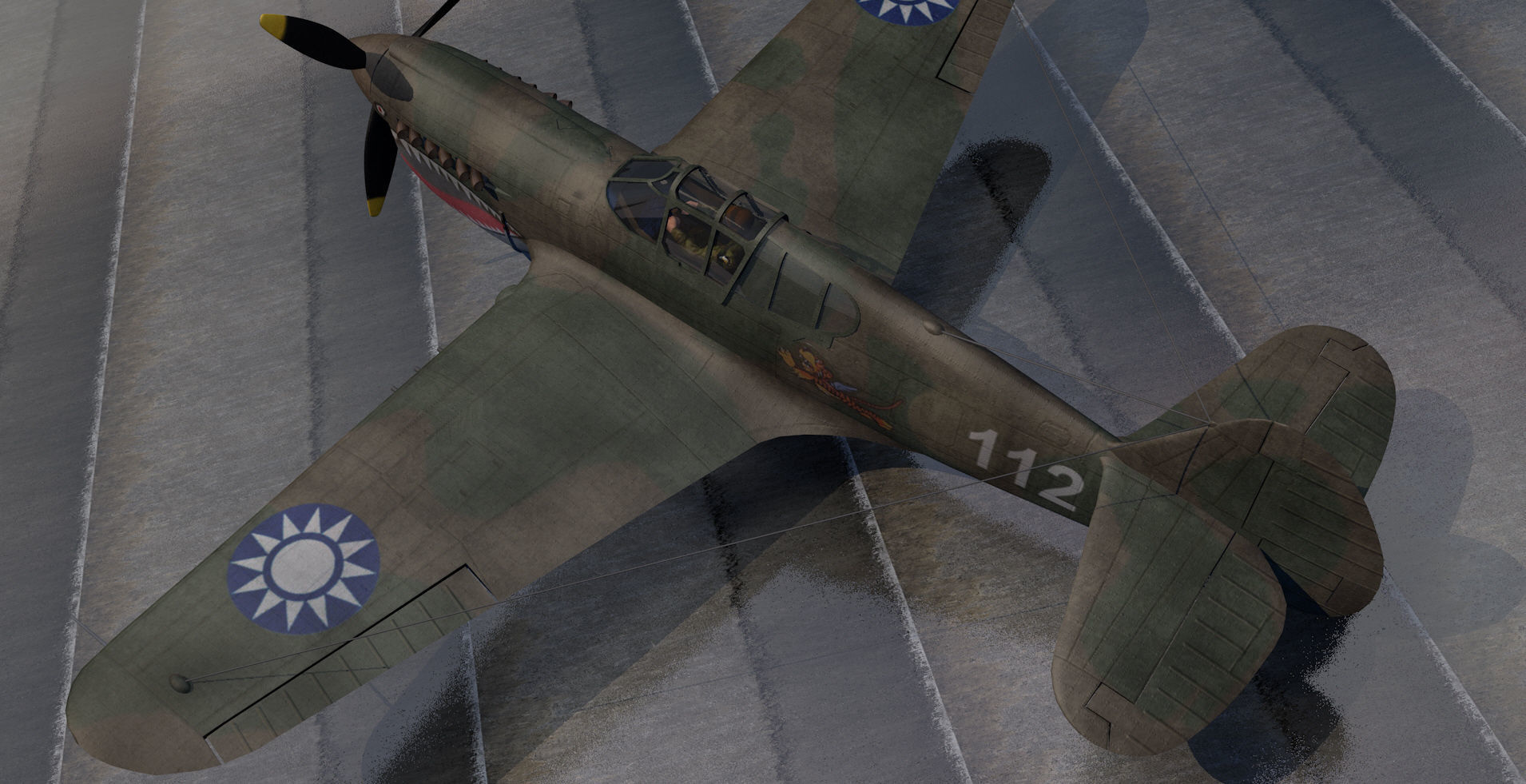 Curtiss P-40E Warhawk 3D model_1