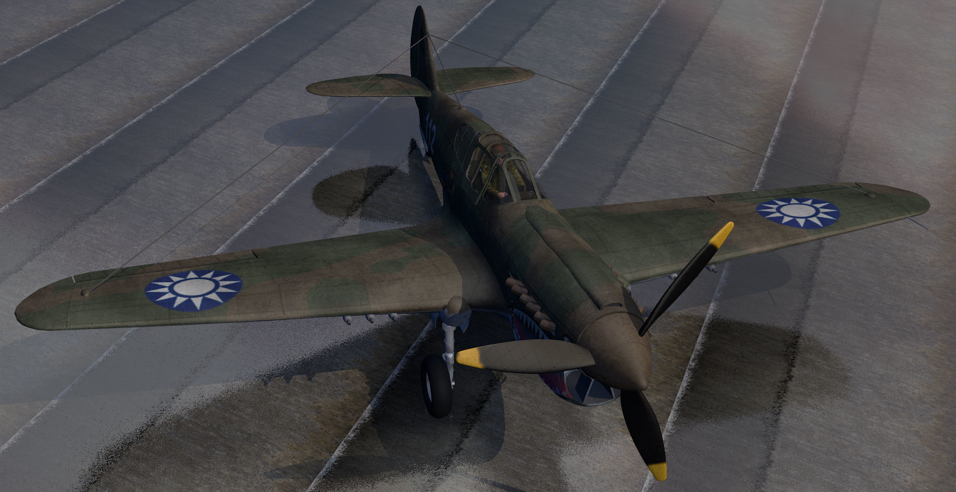 Curtiss P-40E Warhawk 3D model_5