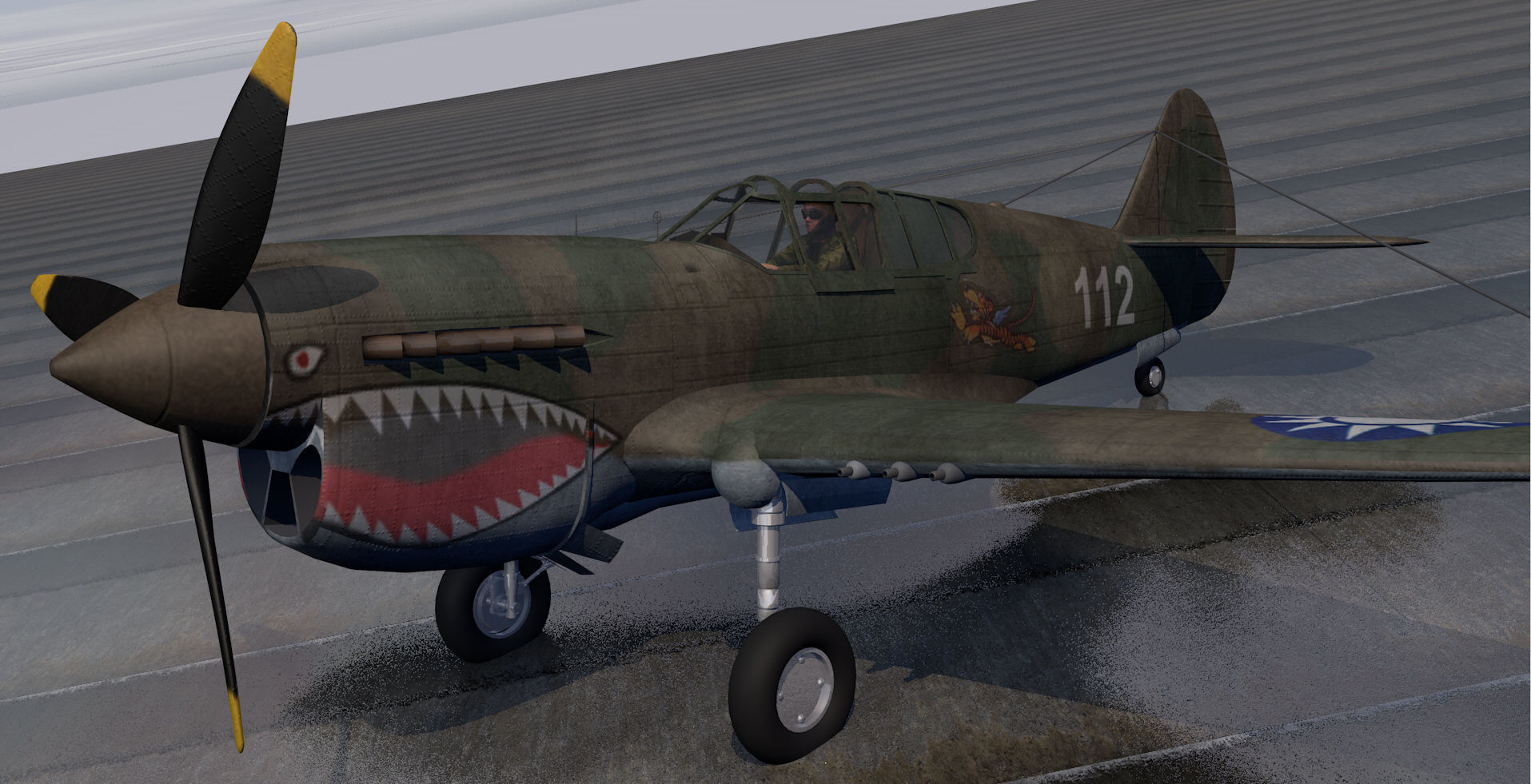 Curtiss P-40E Warhawk 3D model_6