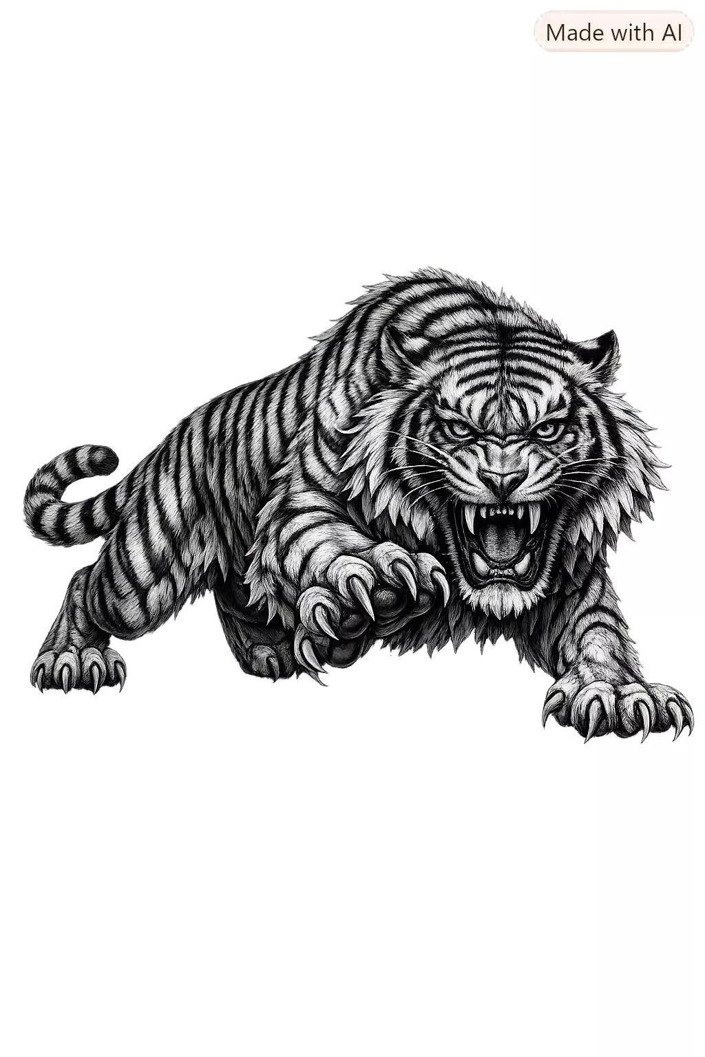 tiger full body relief 3D print model