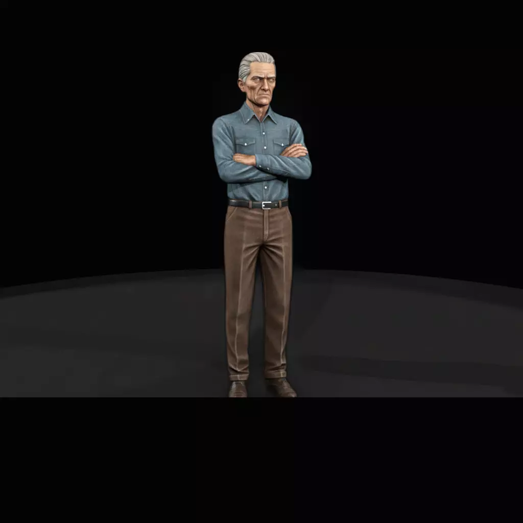 Observant Older Man Western Bar 3D print model
