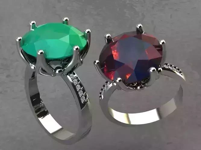 Emerald amethyst ring