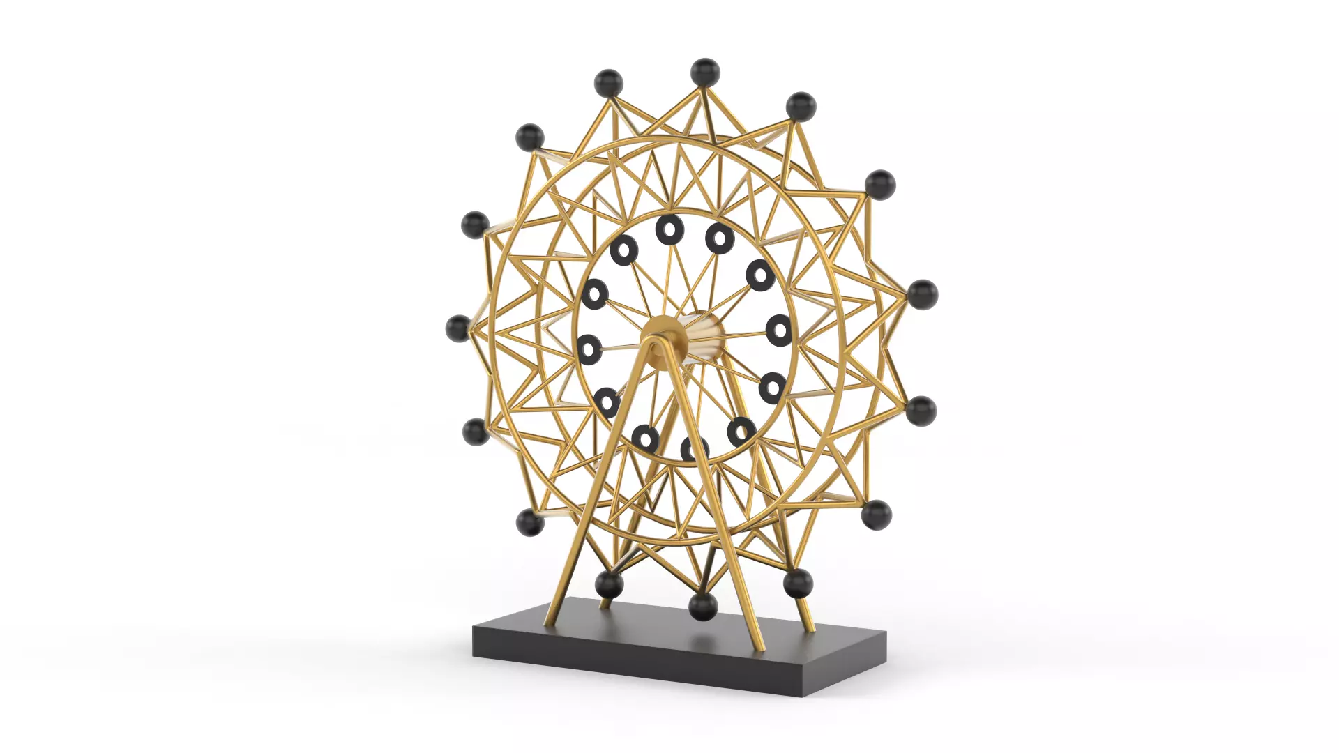 Golden Ferris Wheel 3D model