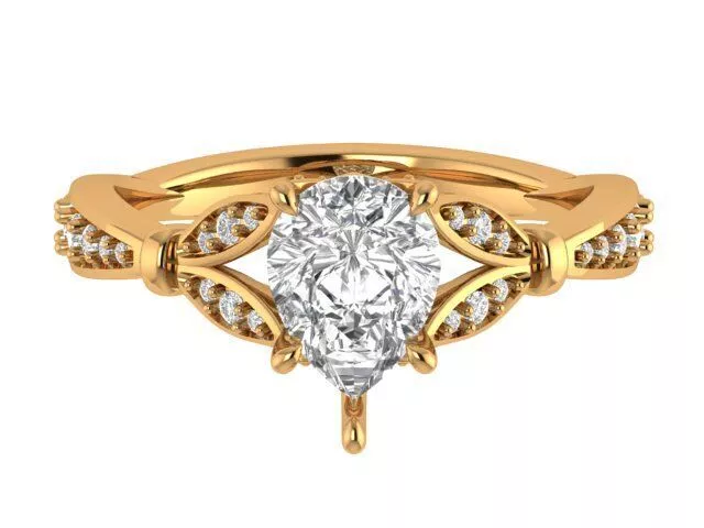 Pear Engagement Ring 3D print model
