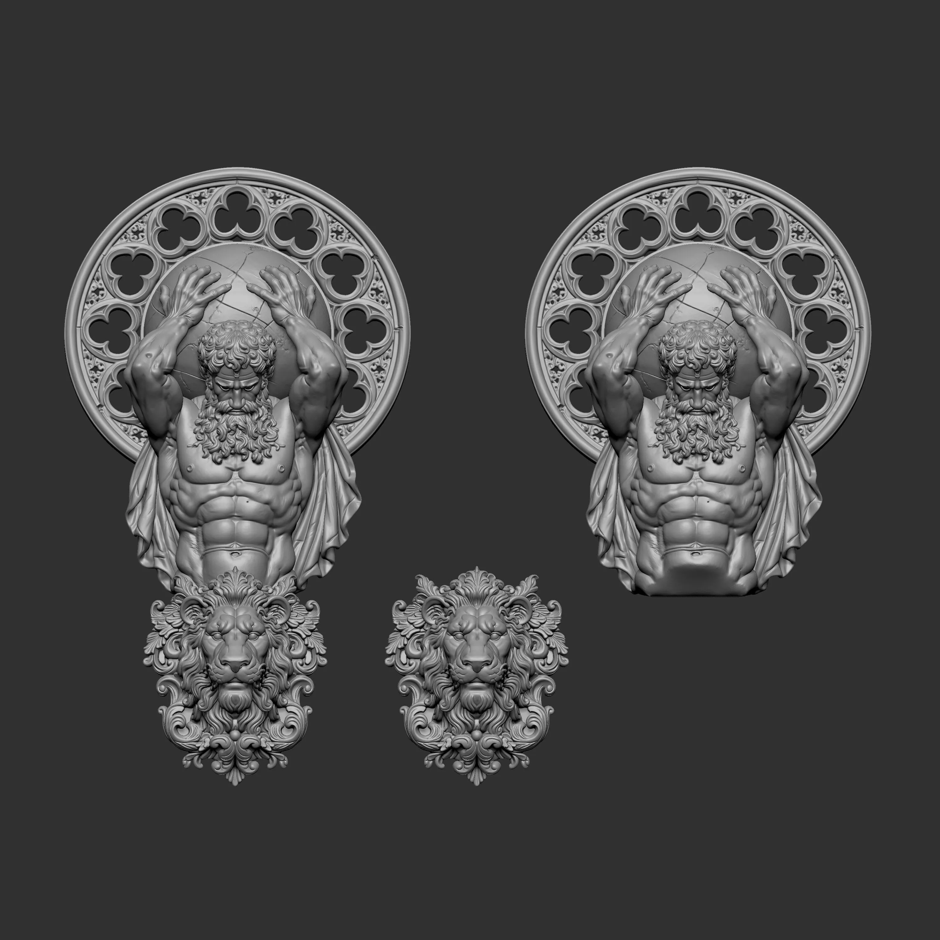 sculpture pack featuring Atlas holding the celestial sphere 3D print model