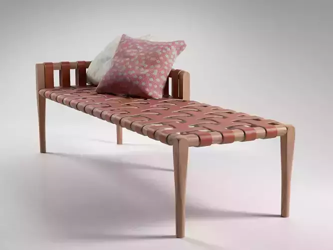 Woven Leather Bench