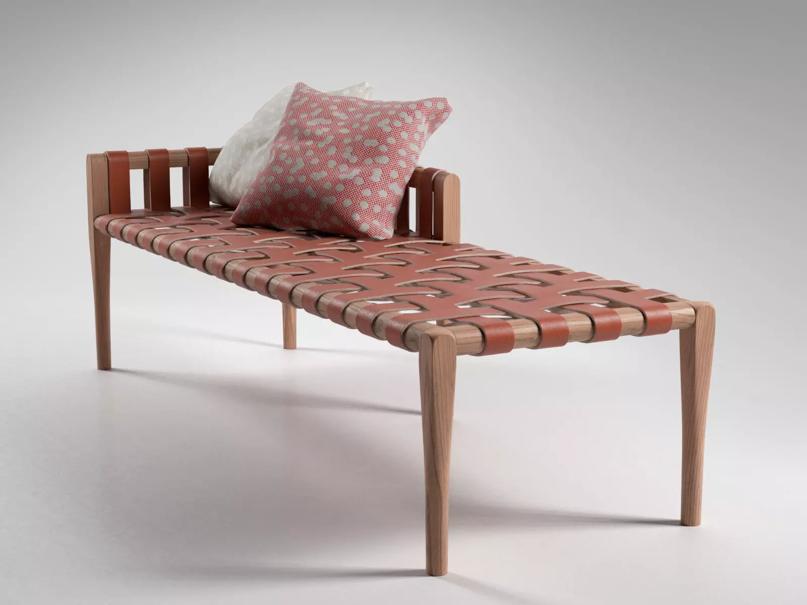 Woven Leather Bench 3D model_0