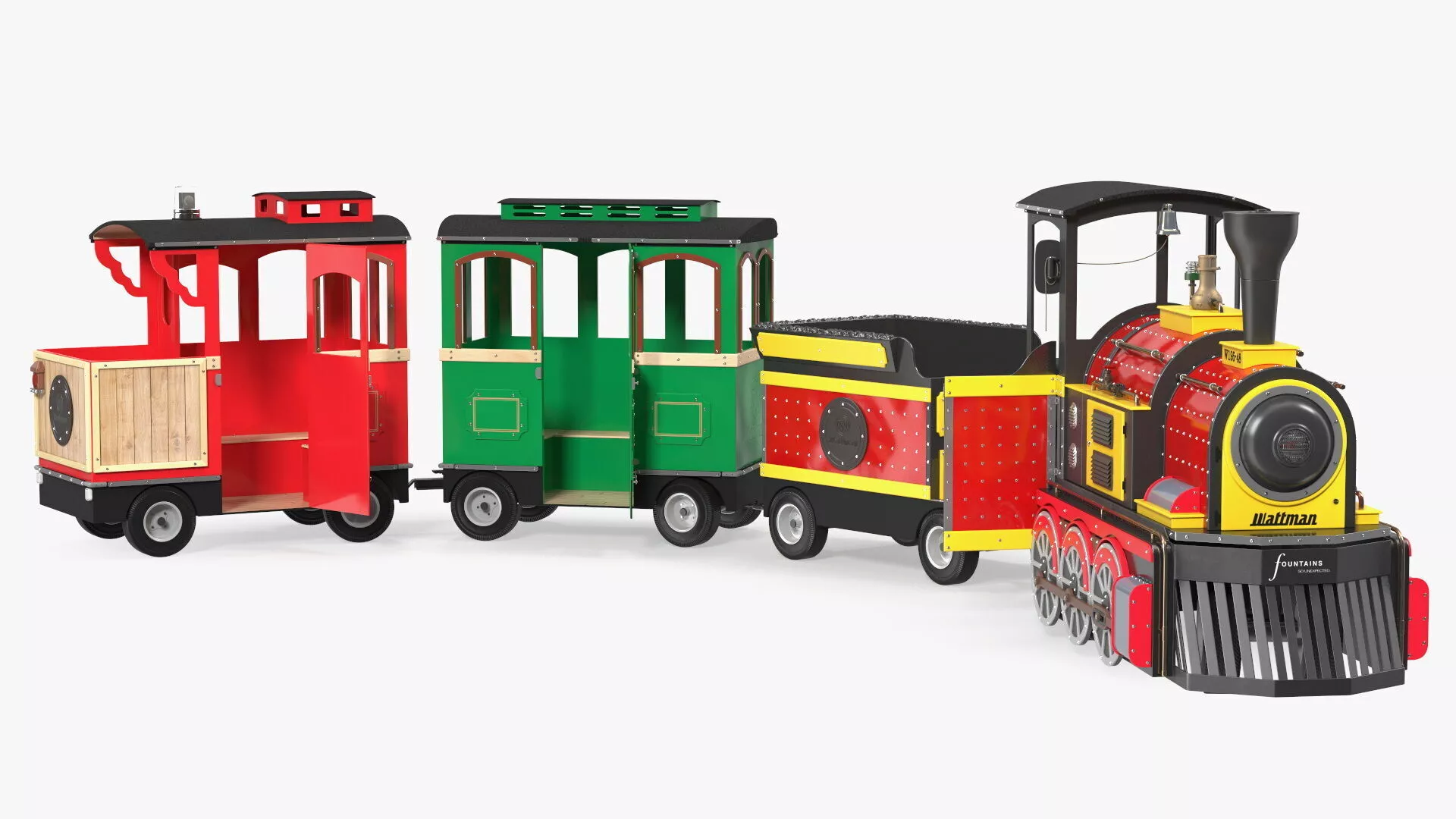 Children Train Wattman Mini Express Rigged 3D model