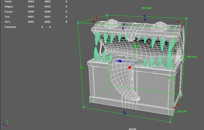 Monster chest PBR Low-poly 3D model_9
