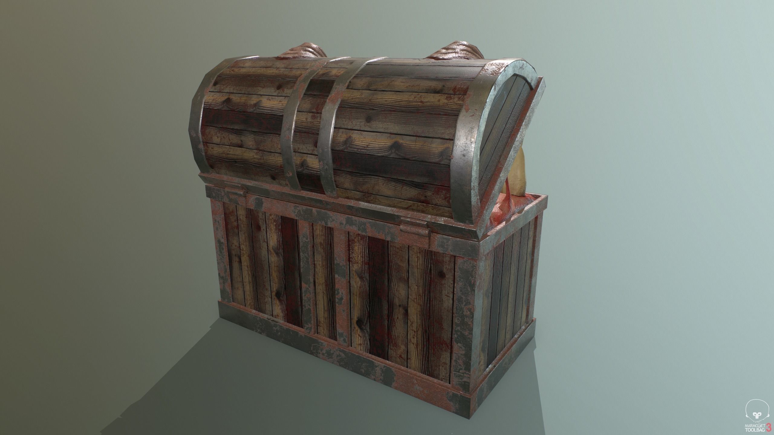 Monster chest PBR Low-poly 3D model_2