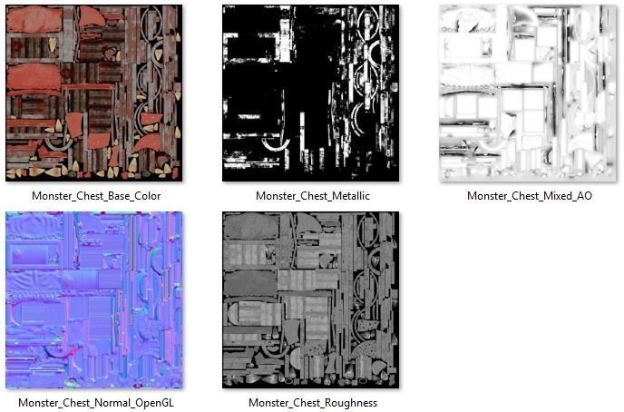 Monster chest PBR Low-poly 3D model_10