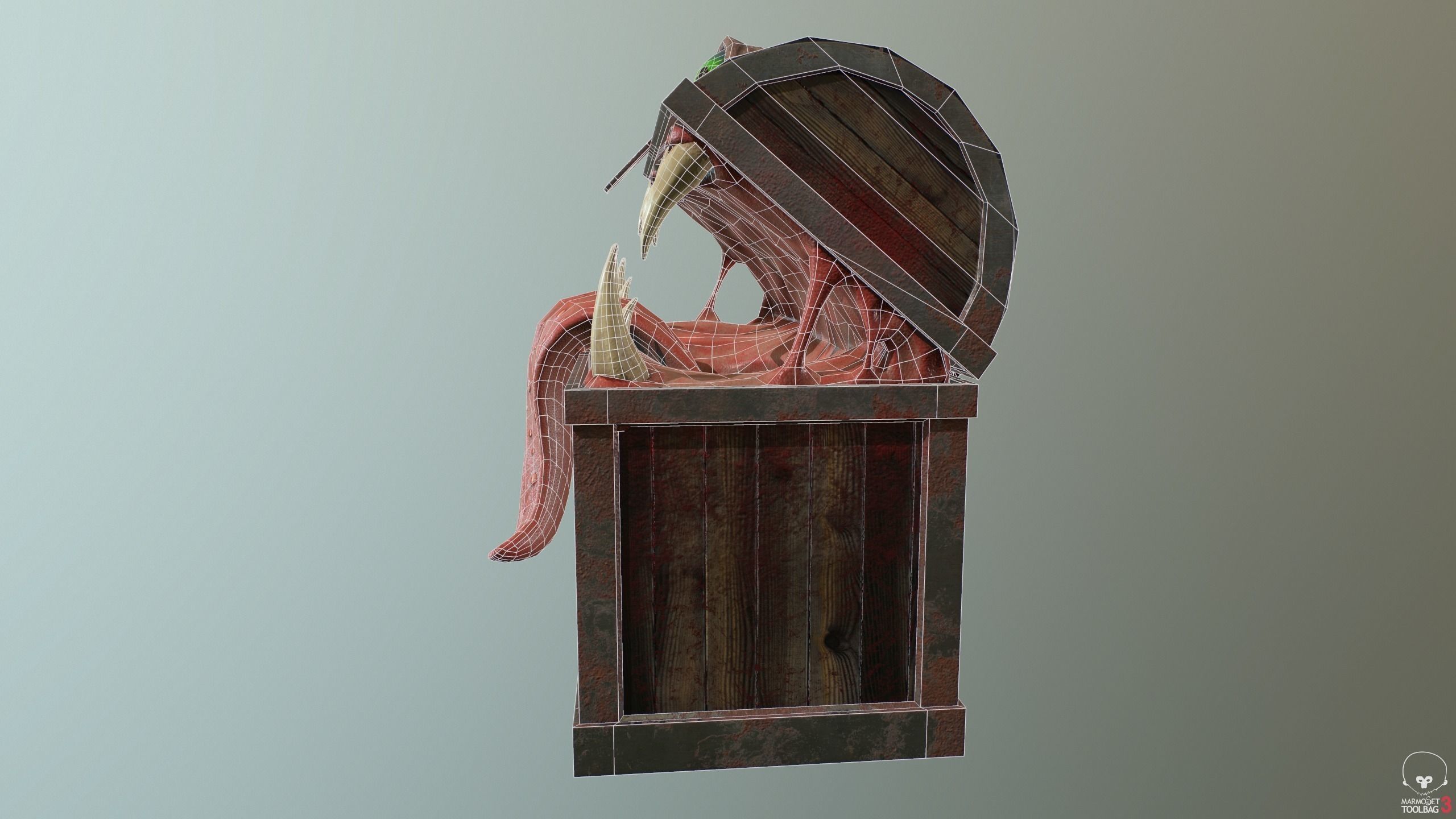 Monster chest PBR Low-poly 3D model_6